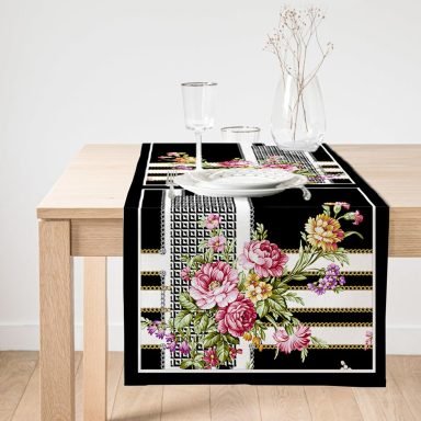 Realhomes Özel Tasarım Dijital Baskılı Modern Süet Runner