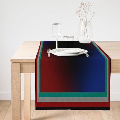 Realhomes Lacivert  Dijital Baskılı Modern Süet Runner