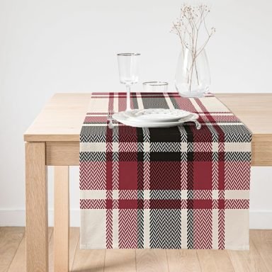 Realhomes Modern Ekose Tasarımlı Süet Runner