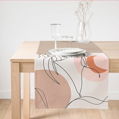Realhomes Özel Tasarım Dijital Baskılı Modern Süet Runner