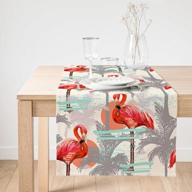 Realhomes Flamingo Desenli Dijital Baskılı Süet Runner