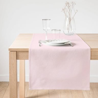 Realhomes Pembe Renkli Dijital Baskılı Dekoratif Özel Tasarım Süet Runner