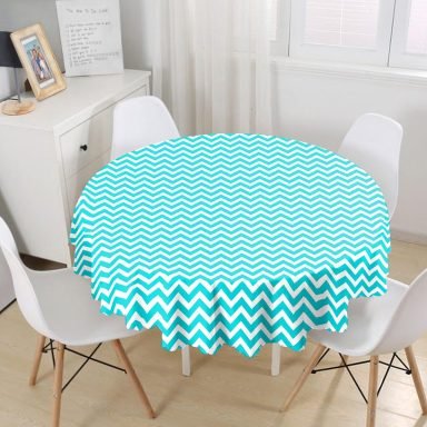Zigzag Desen Baskılı Yuvarlak Masa Örtüsü - Çap 140cm