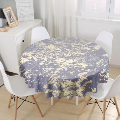 Koyu Renkli Gradyan Desenli Dijital Baskılı Modern Yuvarlak Masa Örtüsü - Çap 140cm