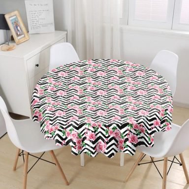 Flamingo Desenli Dijital Baskılı Yuvarlak Masa Örtüsü - Çap 140cm