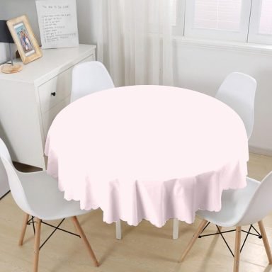 Pembe Renkli Dijital Baskılı Yuvarlak Masa Örtüsü - Çap 140cm