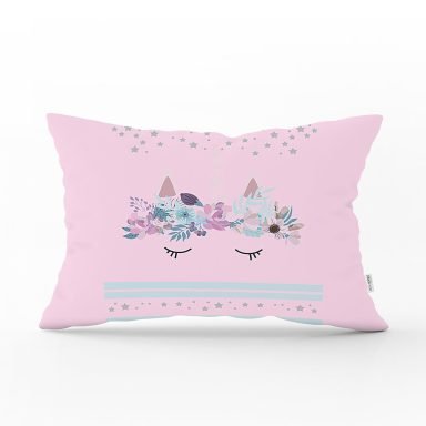 Realhomes Pembe Zeminde Baby Shower Özel Tasarım Modern Dikdörtgen Yastık Kırlent Kılıfı