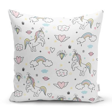 Realhomes Unicorn At Tasarımlı Dijital Baskılı Modern Yastık Kırlent Kılıfı