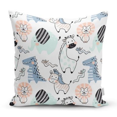 Realhomes Sevimli Hayvanlar Özel Tasarım Dijital Baskılı Modern Yastık Kırlent Kılıfı