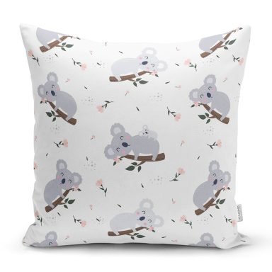 Sevimli Koala Desenli Dijital Baskılı Özel Tasarım Modern Yastık Kırlent Kılıfı