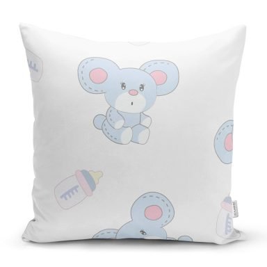 Bebek Ayıcık Temalı Dijital Baskılı Özel Tasarım Modern Yastık Kırlent Kılıfı