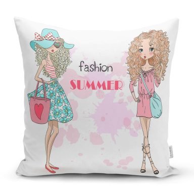 Fashion Summer Tasarımlı Dijital Baskılı Modern Yastık Kırlent Kılıfı