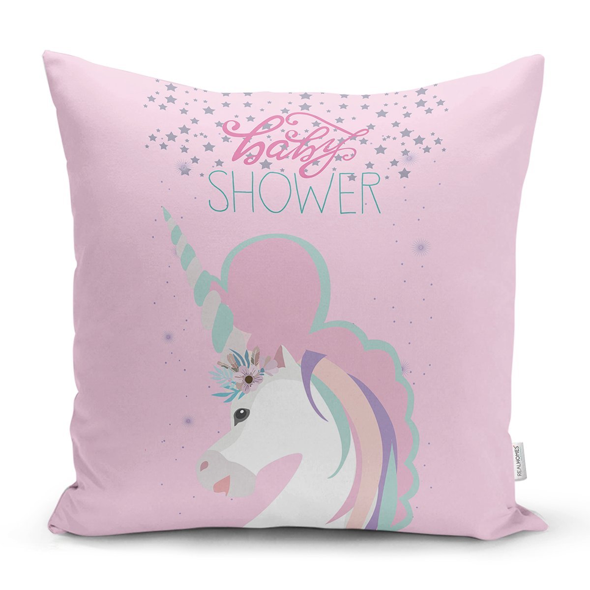 Rh-K4356p-Pembe-Zeminde-Baby-Shower-Unicorn-At-Tasarimli-Modern-Yastik-Kirlent-Kilifi