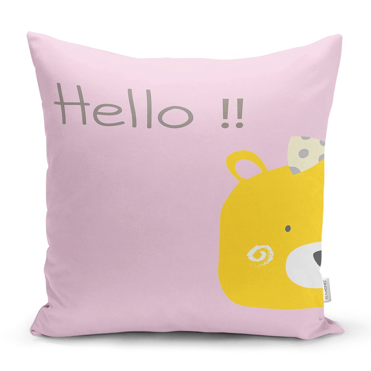 Rh-K4372p-Pembe-Zeminde-Sari-Ayicik-Hello-Motifli-Cocuk-Odasi-Yastik-Kirlent-Kilifi