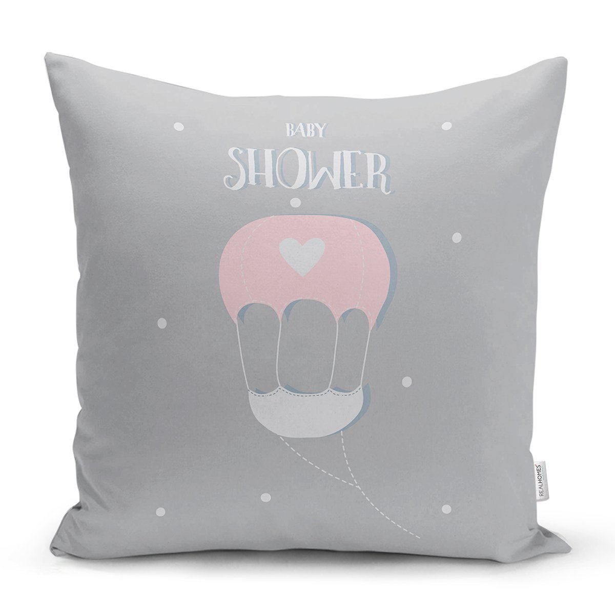 Rh-K4442g-Gri-Zeminde-Ucan-Balon-Desenli-Bebek-Odasi-Yastik-Kirlent-Kilifi