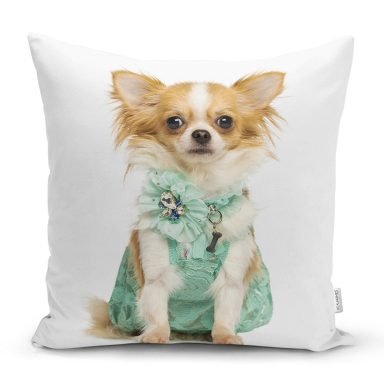 Sevimli Köpek Dijital Baskılı Modern Yastık Kırlent Kılıfı