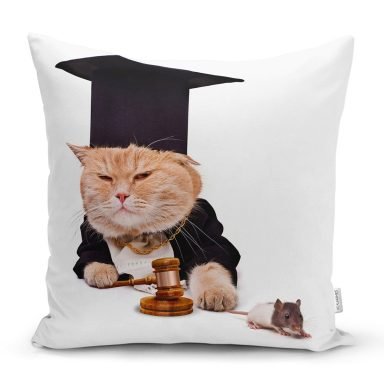 Hakim Kıyafetli Dijital Baskılı Modern Yastık Kırlent Kılıfı