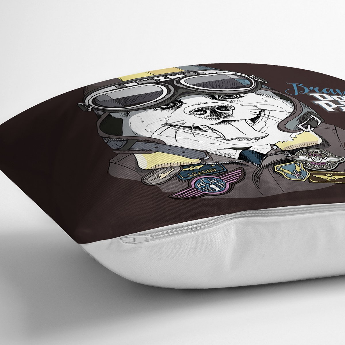 Rh-K5664-Brave-Dog-Pilot-Motifli-Dijital-Baskili-Modern-Yastik-Kirlent-Kilifi-2