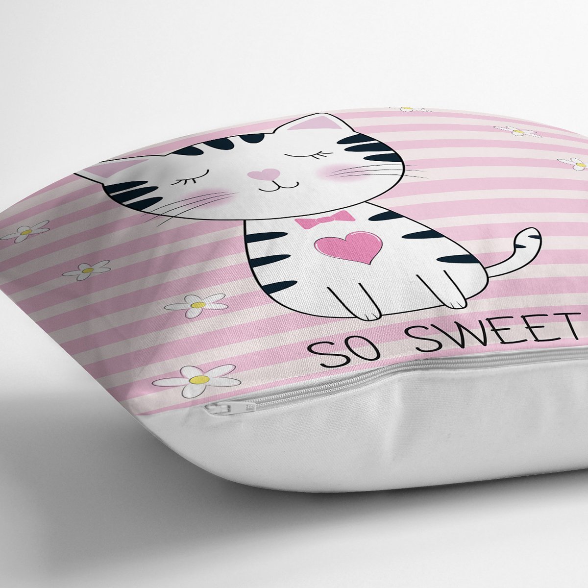 Rh-K5675-So-Sweet-Pembe-Cizgili-Sevimli-Kedi-Modern-Yastik-Kirlent-Kilifi-2