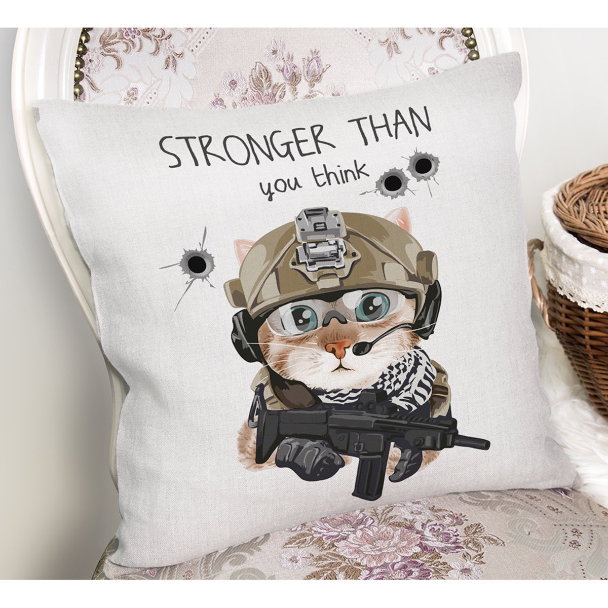 Rh-K5714-Stronger-Than-You-Think-Cat-Modern-Yastik-Kirlent-Kilifi-1