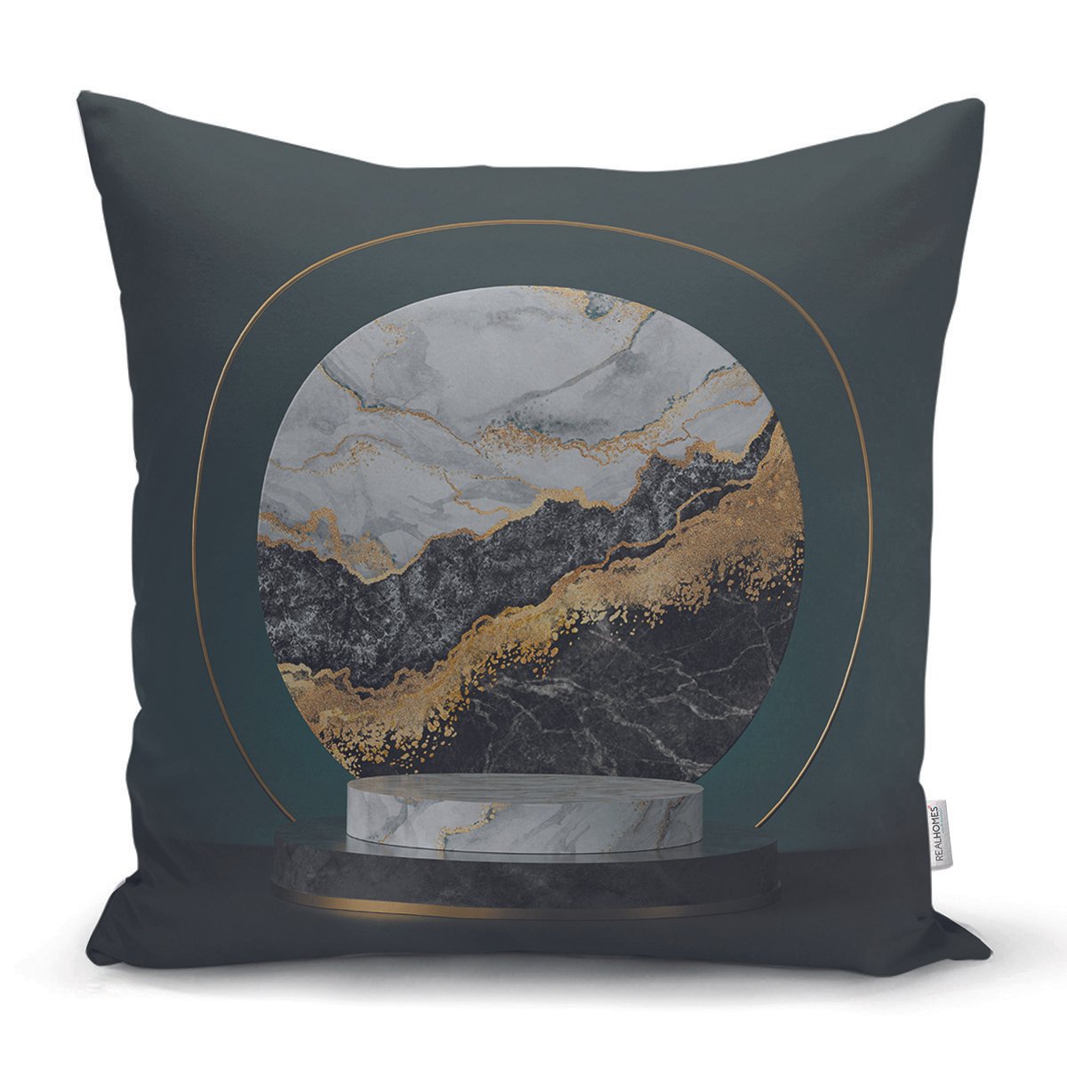 Rh-K6007-Mermer-Ve-Altinli-3D-Daire-Desenli-Dijital-Baskili-Dekoratif-Yastik-Kirlent-Kilifi