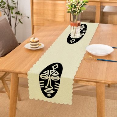 Renkli Zemin Üzerinde Onedraw Çizimli Yerli Silüeti Dijital Baskılı Modern Runner