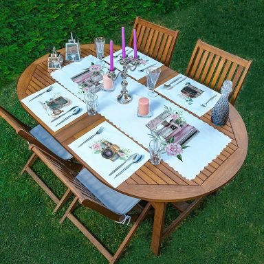 4+1 Eskitme Çizimli Fot. Makinası Tasarımlı Amerikan Servis & Runner Seti