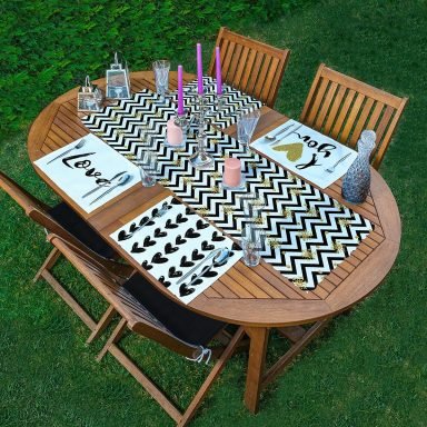 4+1 I Love You Kalp Tasarımlı Amerikan Servis & Runner Seti