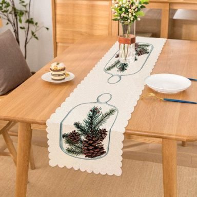 Özel Tasarım Christmas Temalı Dijital Baskılı Dekoratif Runner
