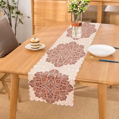 Modern Desenli Dijital Baskılı Dekoratif Runner