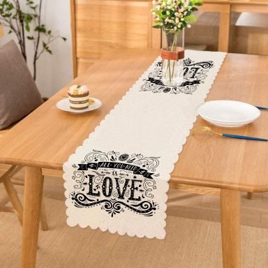 Love Baskılı Dijital Runner