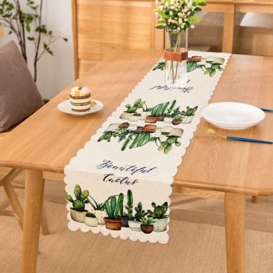 Beatiful Cactus Baskılı Dijital Baskılı Özel Tasarım Runner