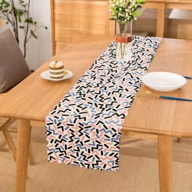 Modern Renkli Şekiller Dekoratif Runner