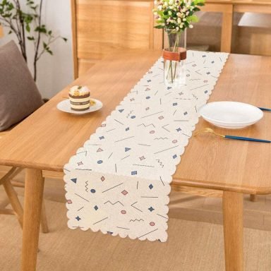 Modern Geometrik Şekiller Dijital Baskılı Runner