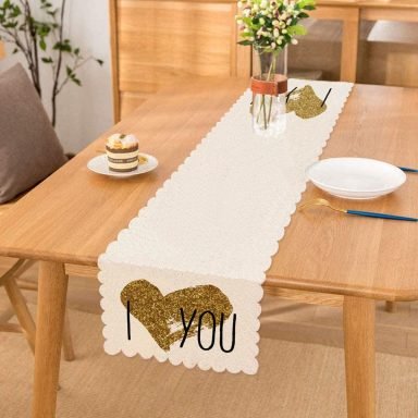 I Love You Aşk Temalı Dijital Baskılı Modern Runner
