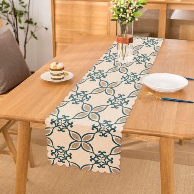 Etnik Motifli Dijital Baskılı Dekoratif Runner