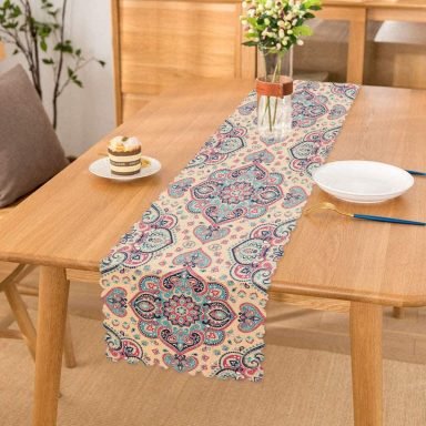Damask Desen Motifli Dekoratif Runner