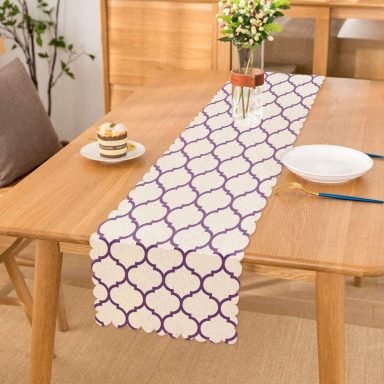 Mor Renkli Ogea Desenli Dijital Baskılı Modern Özel Tasarım Runner
