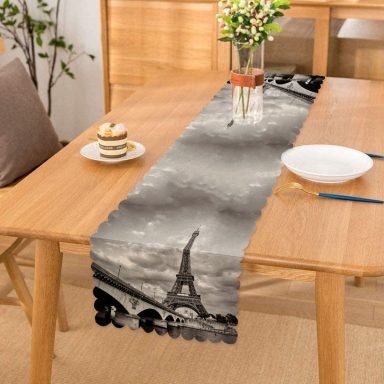 Eyfel Kulesi Dijital Baskılı Dekoratif Runner
