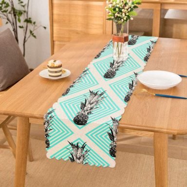 Geometrik Ananas Desenli Dkeoratif Runner