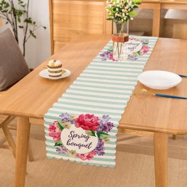 Spring Bouquet Temalı Modern Dijital Baskılı Runner