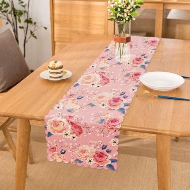 Pudra Temalı Kavaniçe Dijital Baskılı Runner