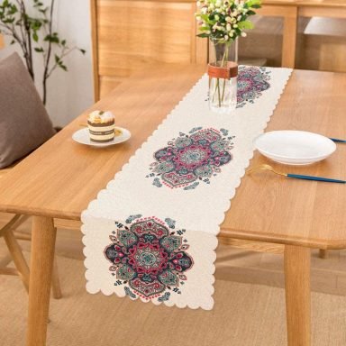 Köşegen Çini Desenli Dekoratif Runner