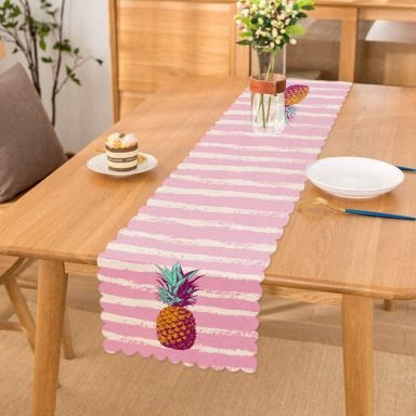 Canlı Renkli Ananas Motifli Dijital Baskılı Runner