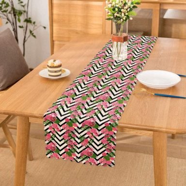 Zigzag Zebra Desenli Ogea Desenli Dekoratif Runner