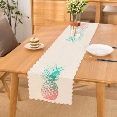 Mavi Ananas Baskılı Dekoratif Runner