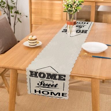 Home Sweet Home Dijital Baskılı Dekoratif Runner