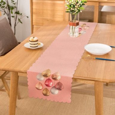 Pembe Zeminli Balonlar Desenli Özel Tasarım Runner