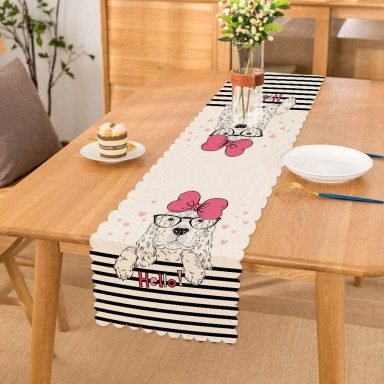 Zebra Desenli Dijital Baskılı Dekoratif Runner
