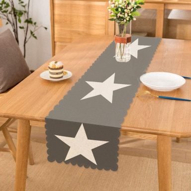 Modern Yıldız Desen Dijital Baskılı Dekoratif Runner